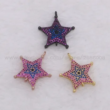 Copper Druzy Charms Micro Pave Cubic Zircon Double hoops Star Connector Fashion Women Bracelet pendant jewelry charms 1969
Copper Druzy Charms Micro Pave Cubic Zircon Double hoops Star Connector Fashion Women Bracelet pendant jewelry charms 1969