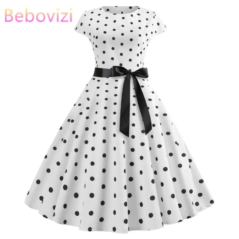 Bebovizi Women 2019 Summer New Style White Print Dot Vintage Bandage Dress Casual Office Elegant Dress Plus Size A-Line Vestidos
Bebovizi Women 2019 Summer New Style White Print Dot Vintage Bandage Dress Casual Office Elegant Dress Plus Size A-Line Vestidos