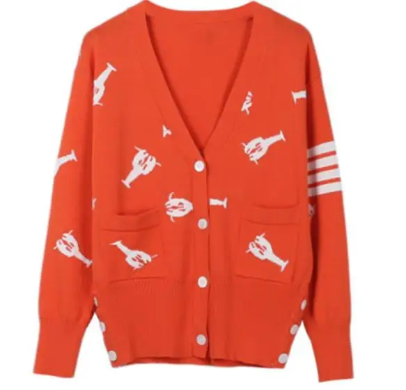Women Men Star with sweater lobster crab jacquard V-neck knit cardigan coat jacket
Women Men Star with sweater lobster crab jacquard V-neck knit cardigan coat jacket