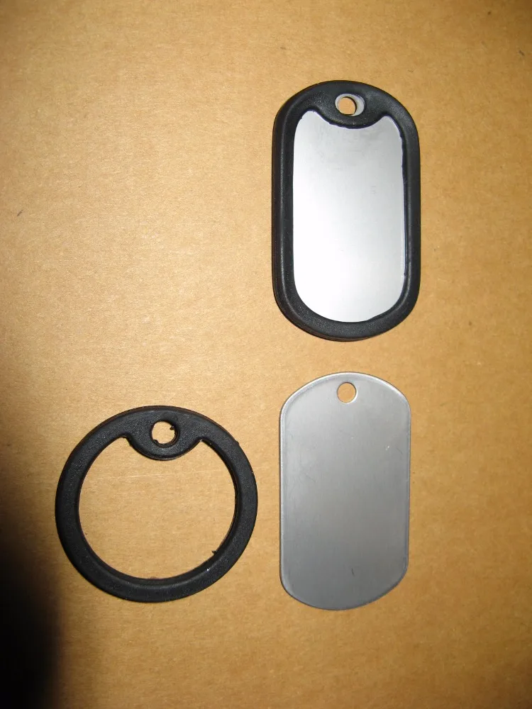 Free Shiping 1 Pack=100pcs Blank Military Dog Pet Tags Stainless Steel 50mm*28mm*0.4mm thickness AND Black Circle Silencer
Free Shiping 1 Pack=100pcs Blank Military Dog Pet Tags Stainless Steel 50mm*28mm*0.4mm thickness AND Black Circle Silencer