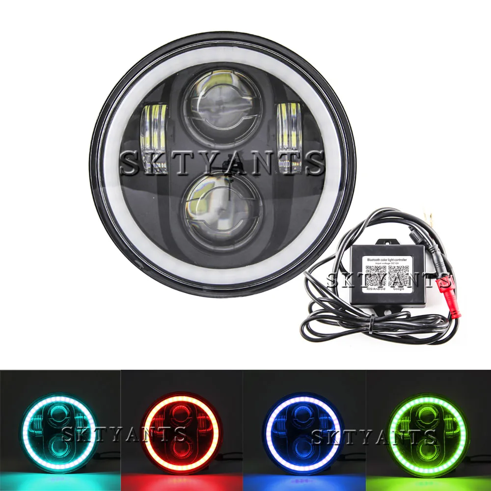 5-3/4 RGB Multi-Color LED Halo Angel Eye Headlights White Red Blue Green 5.75 inch LED Projection moto
5-3/4 RGB Multi-Color LED Halo Angel Eye Headlights White Red Blue Green 5.75 inch LED Projection moto