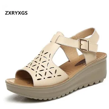 2019 Summer New Fashion Genuine Leather Shoes Casual Sandals Thick Bottom with Hollow Fish Mouth Summer Women Sandals
2019 Summer New Fashion Genuine Leather Shoes Casual Sandals Thick Bottom with Hollow Fish Mouth Summer Women Sandals