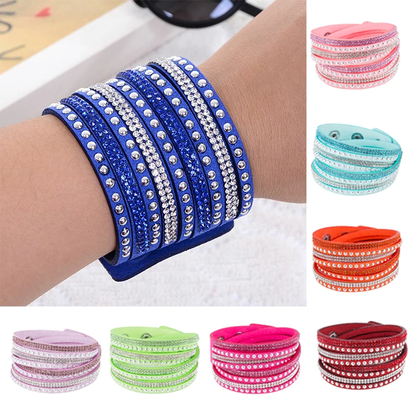 2019 new 1pcs Rhinestone Punk Leather Bracelet Wrap Bangle Cuff Wristband Multilayer Crystal Bracelet
2019 new 1pcs Rhinestone Punk Leather Bracelet Wrap Bangle Cuff Wristband Multilayer Crystal Bracelet