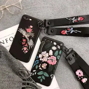 10sets/lot Vintage Blooming Crane Ring Holder Lanyard Soft TPU Full Cover Case For iPhoneX 6s/8 7plus body shell Protection
10sets/lot Vintage Blooming Crane Ring Holder Lanyard Soft TPU Full Cover Case For iPhoneX 6s/8 7plus body shell Protection