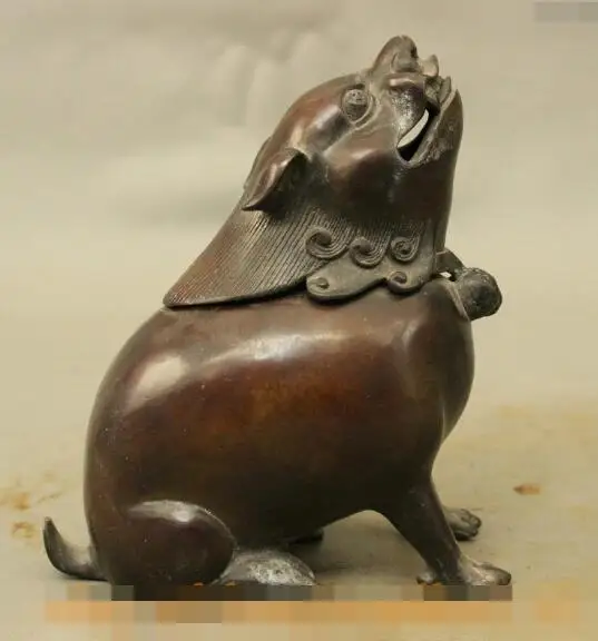 S6821 FengShui Chinese Bronze Animals PiXiu Lion Statue Shape Incense Burner Censer D0317
S6821 FengShui Chinese Bronze Animals PiXiu Lion Statue Shape Incense Burner Censer D0317