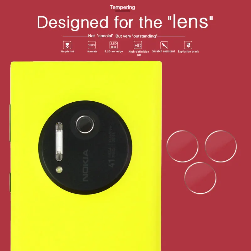 

Accessory HD Back Camera Lens Screen Protector For Nokia Lumia 1020 4.5 in RM-875 Tempered Glass Camera Film Cover + Cloth