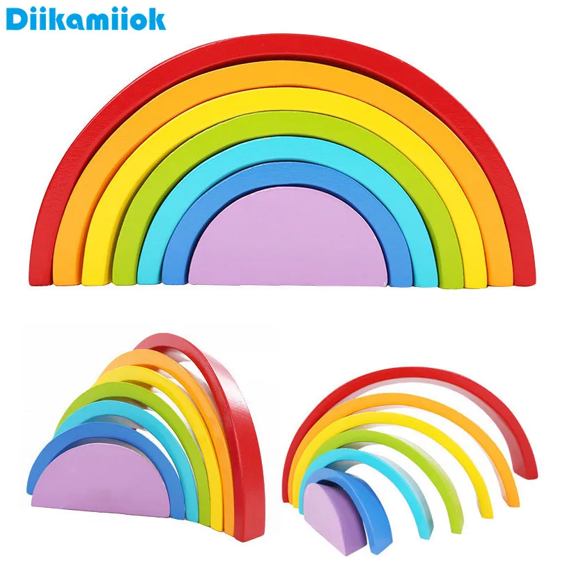 New Colorful Arched Rainbow Building Blocks Wood Toy Creative Assembling Wooden Blocks Circle Set Educational Toys for Children
New Colorful Arched Rainbow Building Blocks Wood Toy Creative Assembling Wooden Blocks Circle Set Educational Toys for Children
