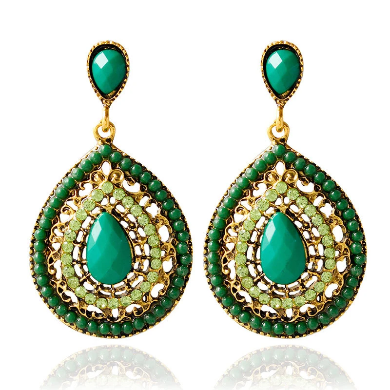 Water Drop Vintage Boho Crystal Beads Bridal Green Earrings Dangle Rhinestone Earrings For Women Wedding Party Jewelry
Water Drop Vintage Boho Crystal Beads Bridal Green Earrings Dangle Rhinestone Earrings For Women Wedding Party Jewelry