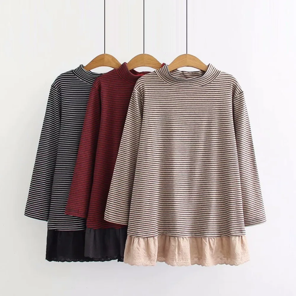 Women's Long Sleeve T-shirt, Leisure Loose Large Size Women's Striped Round Neck Top, 2019
Women's Long Sleeve T-shirt, Leisure Loose Large Size Women's Striped Round Neck Top, 2019