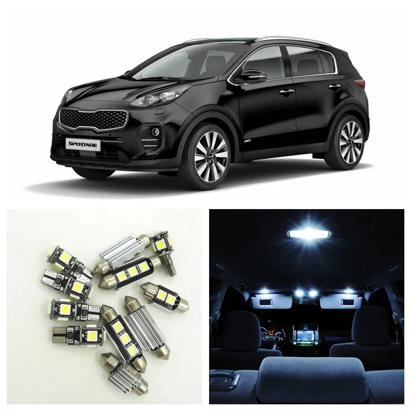 9pcs White Car Lamp LED Light Bulbs Interior Package Kit For 2011-2016 Kia Sportage Map Dome Trunk License Plate Light
9pcs White Car Lamp LED Light Bulbs Interior Package Kit For 2011-2016 Kia Sportage Map Dome Trunk License Plate Light