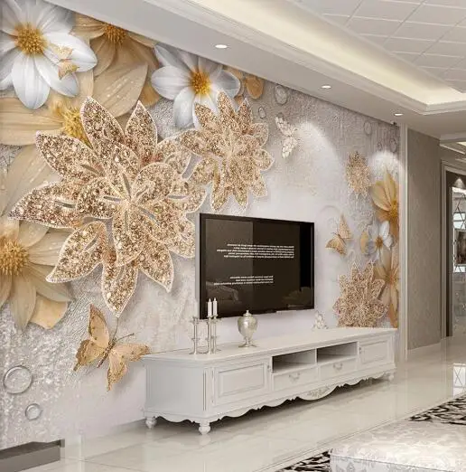 Custom Mural Wallpaper For Bedroom Walls 3D Luxury Gold Jewelry Flower Butterfly Background Wall Papers Home Decor Living Room
Custom Mural Wallpaper For Bedroom Walls 3D Luxury Gold Jewelry Flower Butterfly Background Wall Papers Home Decor Living Room