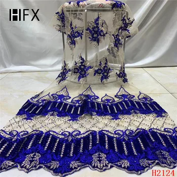 HFX Nigerian Lace Fabrics Latest Royal Blue Velvet High Quality Tulle Lace Fabric 5 Yards African French Stone Lace Fabric X2124
HFX Nigerian Lace Fabrics Latest Royal Blue Velvet High Quality Tulle Lace Fabric 5 Yards African French Stone Lace Fabric X2124