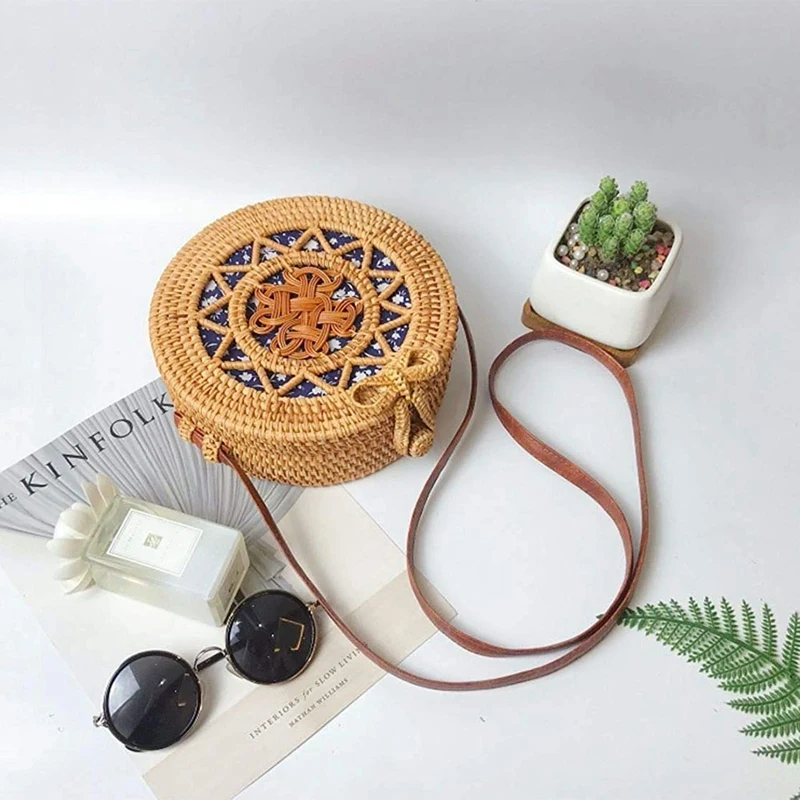 FGGS-Women Handwoven Rattan Round Bag Shoulder Leather Straps For Outdoor Leisure Bag Color: Sun Flower
FGGS-Women Handwoven Rattan Round Bag Shoulder Leather Straps For Outdoor Leisure Bag Color: Sun Flower