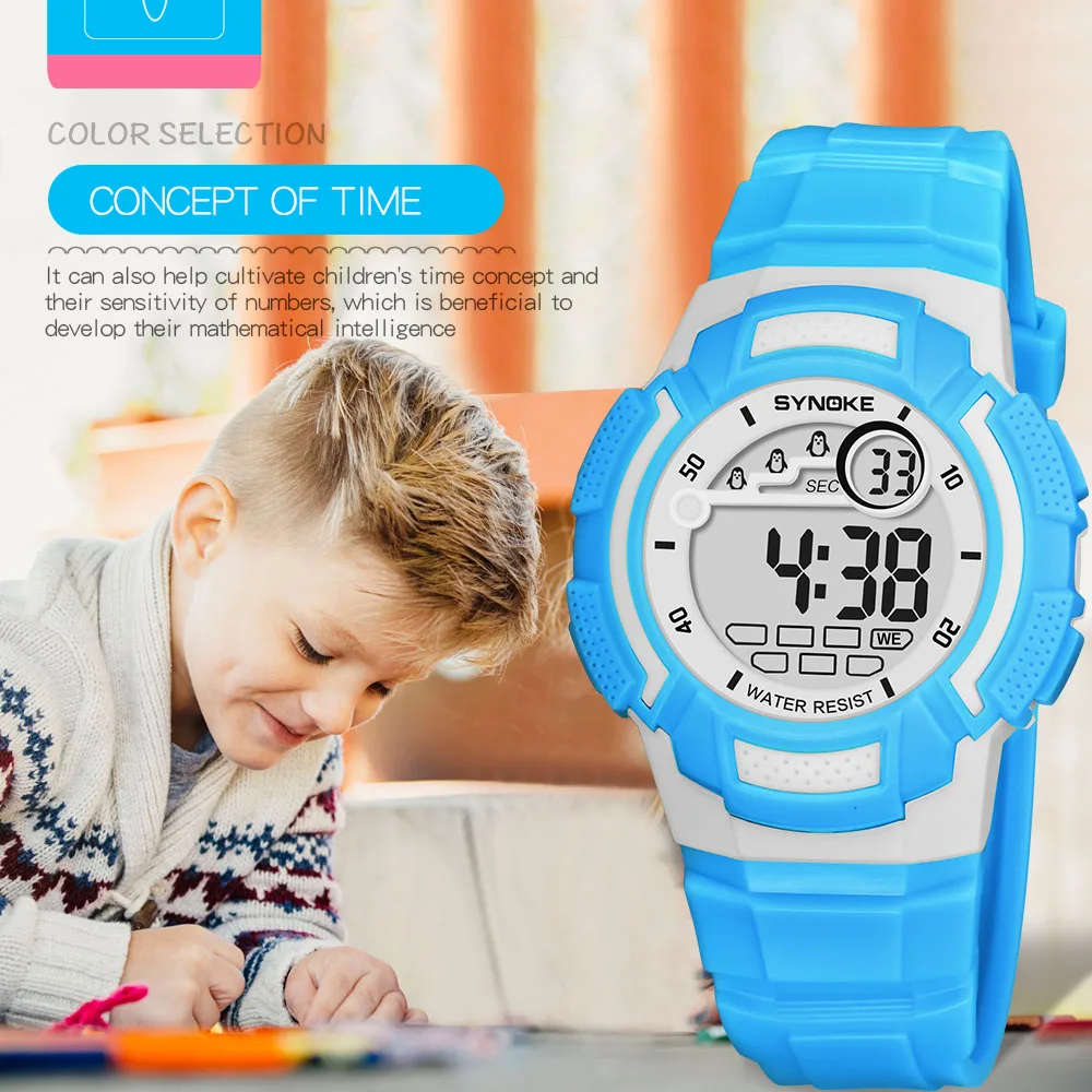 SYNOKE Kid's Watches Lovely Bright Colorful Personality Waterproof Electric Watches Fashion Children's Digital Watches Age Girl
SYNOKE Kid's Watches Lovely Bright Colorful Personality Waterproof Electric Watches Fashion Children's Digital Watches Age Girl