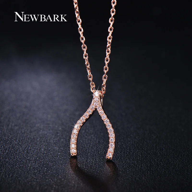 NEWBARK Vintage Wishbone V Shaped Necklaces Pendants Rose Gold Color Necklace Women Micro Paved CZ Jewelry Gifts
NEWBARK Vintage Wishbone V Shaped Necklaces Pendants Rose Gold Color Necklace Women Micro Paved CZ Jewelry Gifts
