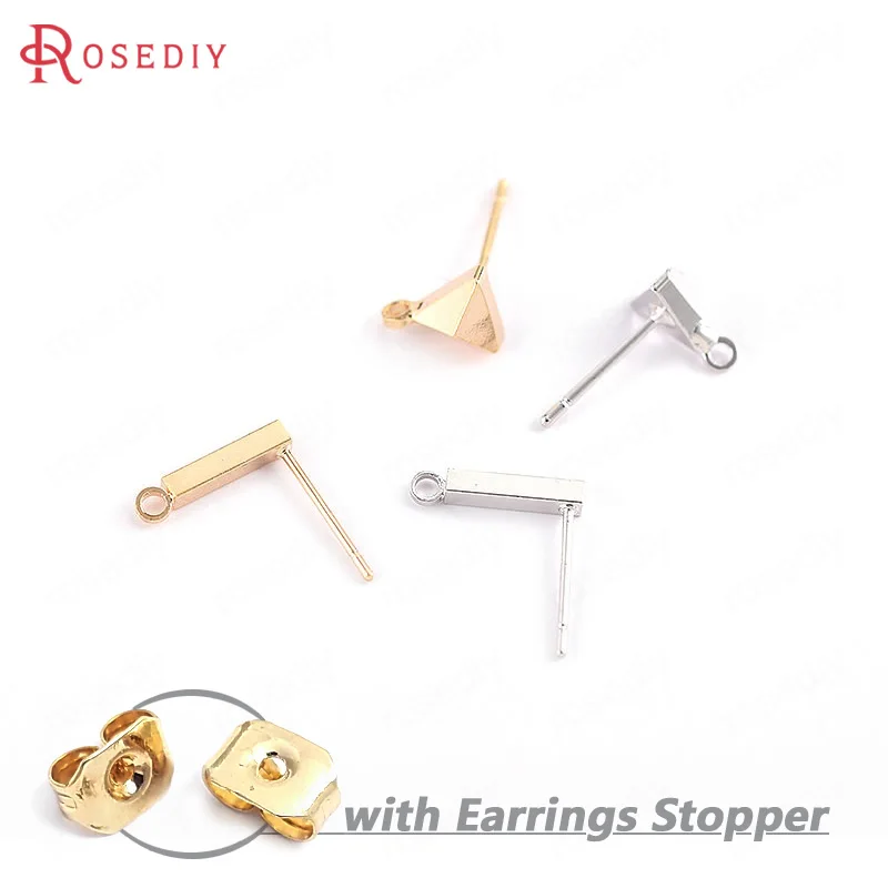 10PCS 24K Gold Color Plated Brass Square Rod or Triangle Stud Earrings High Quality Diy Jewelry Findings Accessories
10PCS 24K Gold Color Plated Brass Square Rod or Triangle Stud Earrings High Quality Diy Jewelry Findings Accessories