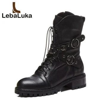 Tuyoki Women Genuine Leather Mid Calf Boots Lace Up Winter Shoes Woman Buckle Zipper Square Heels Gothic Boots Size 34-39
Tuyoki Women Genuine Leather Mid Calf Boots Lace Up Winter Shoes Woman Buckle Zipper Square Heels Gothic Boots Size 34-39