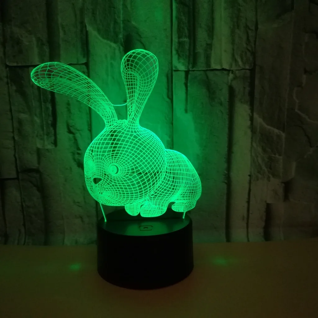 Rabbit 3d Lamp 7 color Touch Remote controlled Led Visual Decoration 3d Night Table Lamp For Bedroom Christmas decorative lights
Rabbit 3d Lamp 7 color Touch Remote controlled Led Visual Decoration 3d Night Table Lamp For Bedroom Christmas decorative lights