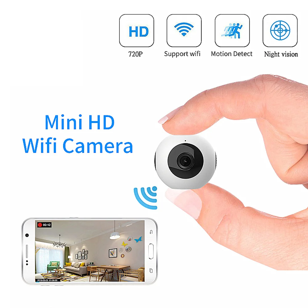 Mini Camera Wifi IP HD Night Vision 720P Camcorder Android Outdoor DVR DV 140 degree Wide Angle Motion Detection Portable Cam
Mini Camera Wifi IP HD Night Vision 720P Camcorder Android Outdoor DVR DV 140 degree Wide Angle Motion Detection Portable Cam