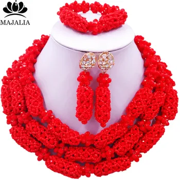 Majalia Luxury Nigeria Wedding African Beads Jewelry Set Opaque red Crystal Necklace Bridal Jewelry Sets Free Shipping 1TY018
Majalia Luxury Nigeria Wedding African Beads Jewelry Set Opaque red Crystal Necklace Bridal Jewelry Sets Free Shipping 1TY018