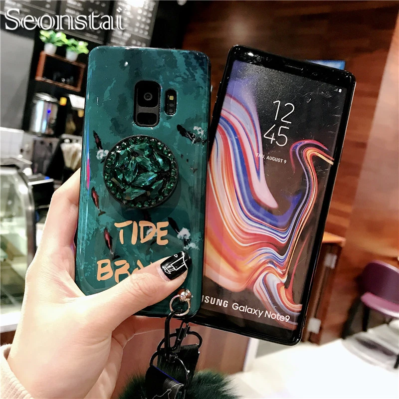 For Samsung Note 9 Luxury 3D Bling Diamond Marble Glitter Silicon Case for Samsung Note 8 Fur Ball Lanyard Strap Coque Fundas
For Samsung Note 9 Luxury 3D Bling Diamond Marble Glitter Silicon Case for Samsung Note 8 Fur Ball Lanyard Strap Coque Fundas