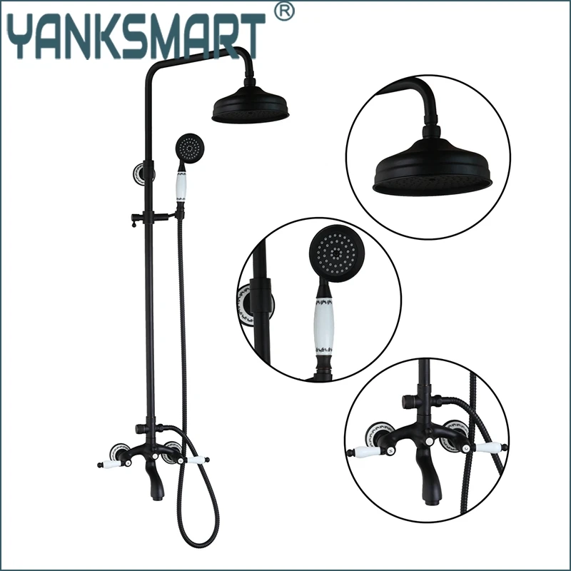 YANKSMART 50267 New Bathroom Oil Rubbed Bronze Swivel Round 8" Rainfall Shower Head +Heldhead Shower Faucet Set Bathtub Mixer
YANKSMART 50267 New Bathroom Oil Rubbed Bronze Swivel Round 8" Rainfall Shower Head +Heldhead Shower Faucet Set Bathtub Mixer