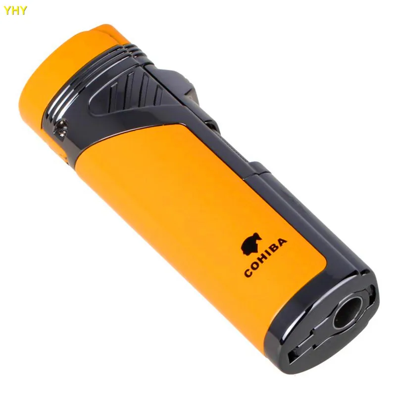COHIBA Fashion High-Grade Windproof Lighter Torch Jet Flame Refillable Red Flame Inflatable Four Flame Lighter Gas Lighter
COHIBA Fashion High-Grade Windproof Lighter Torch Jet Flame Refillable Red Flame Inflatable Four Flame Lighter Gas Lighter