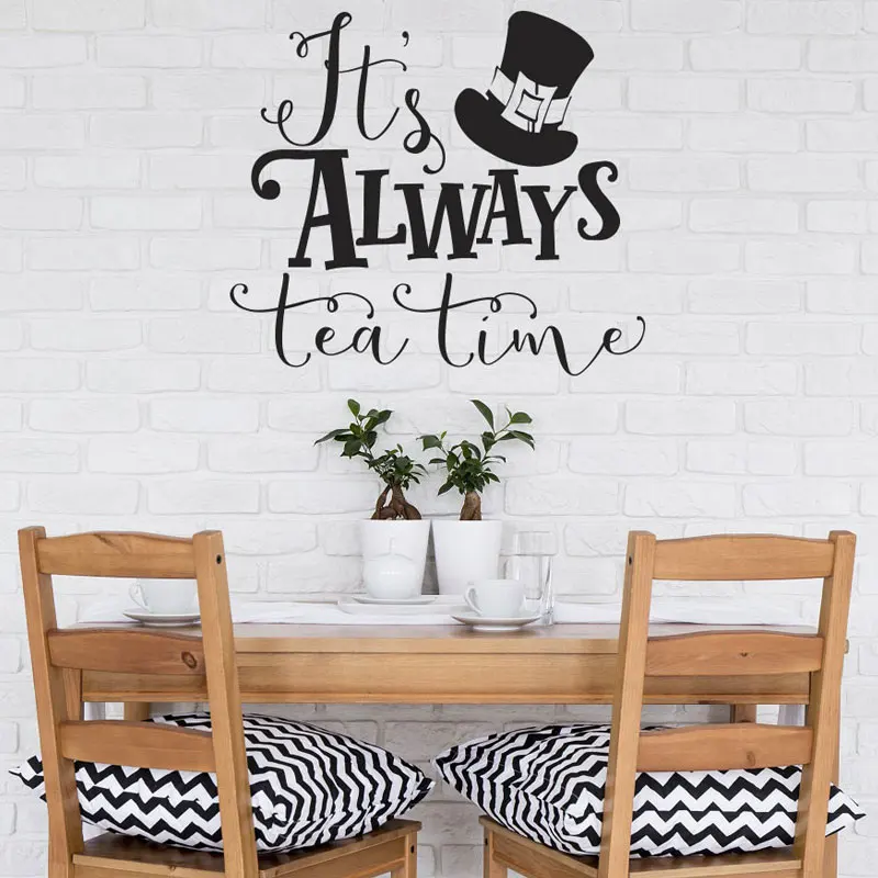 Mad Hatter Quotes Alice In Wonderland Wall Decal It's Always Tea Time Decals Vinyl Stickers Tea Lover Gift Kitchen Decor B670
Mad Hatter Quotes Alice In Wonderland Wall Decal It's Always Tea Time Decals Vinyl Stickers Tea Lover Gift Kitchen Decor B670