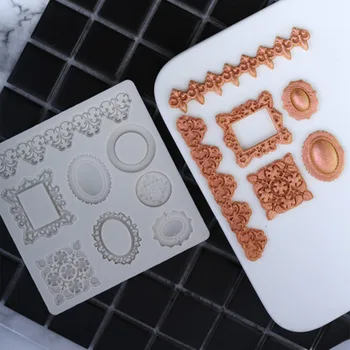 Jewelry Frame Fondant Cupcake Mould Relief Border Diamond Cake Molds Confeitaria Molde De Silicone Mould Baking Tools H763
Jewelry Frame Fondant Cupcake Mould Relief Border Diamond Cake Molds Confeitaria Molde De Silicone Mould Baking Tools H763