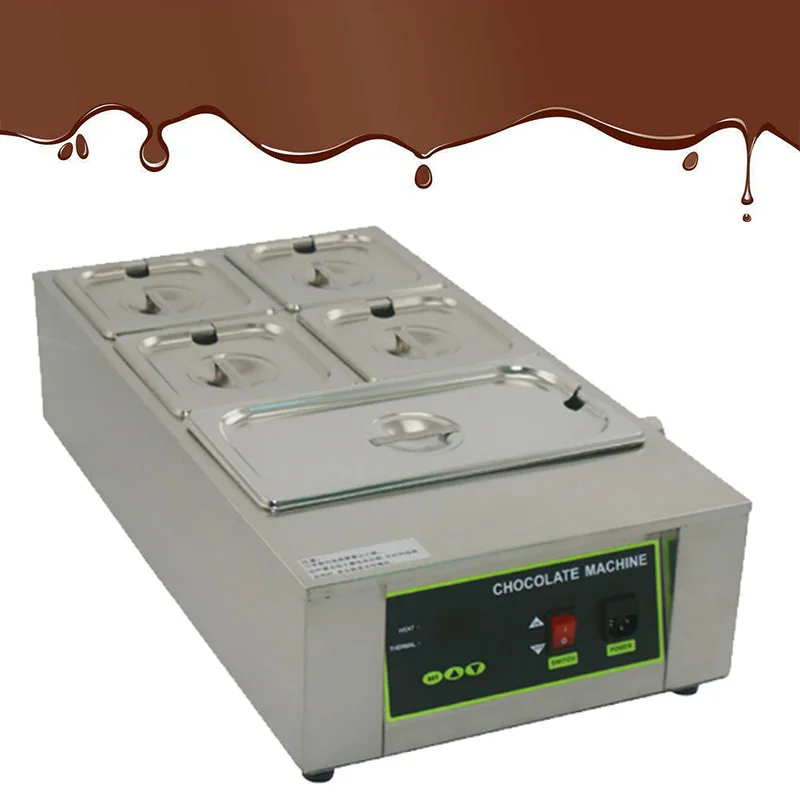 Five 5 Tanks tabletop chocolate melting machine chocolate warmer melter enrobing equipment machinery
Five 5 Tanks tabletop chocolate melting machine chocolate warmer melter enrobing equipment machinery