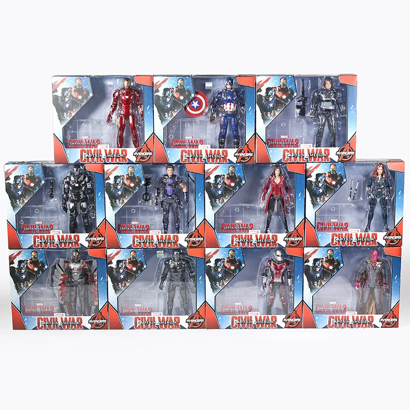 

Marvel Avengers Iron Man Captain America Antman Hulk Spiderman Thanos Black Widow Panther Scarlet Witch Action Figure Toy Boxed