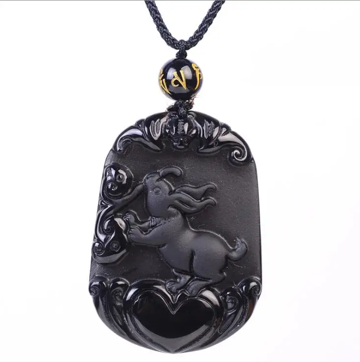 Fahion Jewelry Genuine Natural Black Obsidian Carved Chinese Zodiac Hare Lucky Amulet Pendant Free Necklace
Fahion Jewelry Genuine Natural Black Obsidian Carved Chinese Zodiac Hare Lucky Amulet Pendant Free Necklace