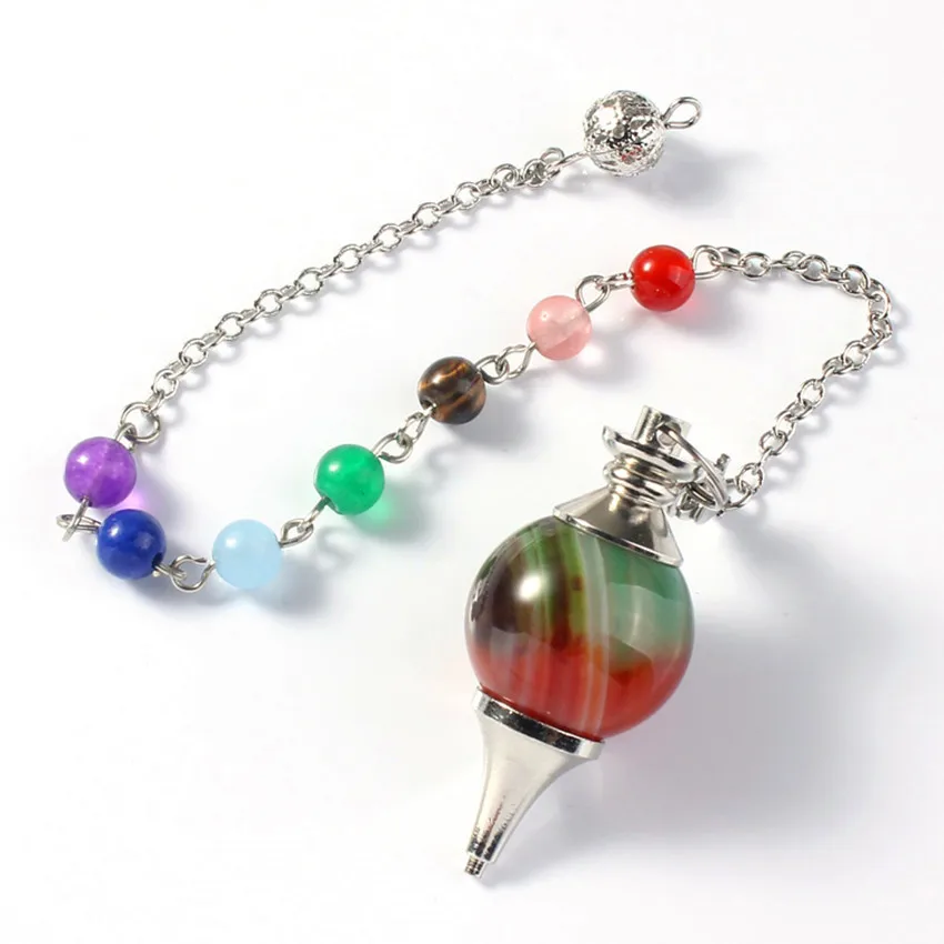 100-Unique 1 Pcs Silver Plated Green Agates with Stone Beads Chain Dowsing Chakra Pendant Pendulum Jewelry
100-Unique 1 Pcs Silver Plated Green Agates with Stone Beads Chain Dowsing Chakra Pendant Pendulum Jewelry