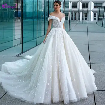 Detmgel Gorgeous Appliques Lace Chapel Train A-Line Wedding Dresses 2020 Luxury Beaded Scoop Neck Princess Bridal Gown Plus Size
Detmgel Gorgeous Appliques Lace Chapel Train A-Line Wedding Dresses 2020 Luxury Beaded Scoop Neck Princess Bridal Gown Plus Size