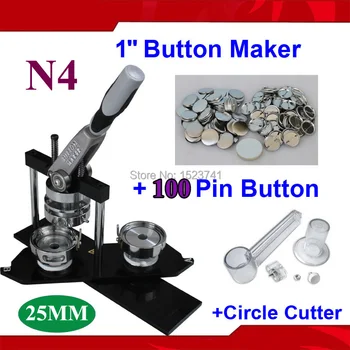 N4 1" 25mm Badge Button Maker Machine + Adjustable Circle Cutter+100 Sets Metal Pinback Button Supply
N4 1" 25mm Badge Button Maker Machine + Adjustable Circle Cutter+100 Sets Metal Pinback Button Supply