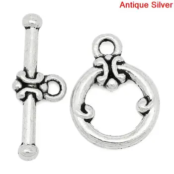 DoreenBeads Zinc metal alloy Toggle Clasps Round Antique Silver Color Pattern 18mm x14mm(6/8"x4/8")23mm x8mm(7/8"x3/8"),5 Sets
DoreenBeads Zinc metal alloy Toggle Clasps Round Antique Silver Color Pattern 18mm x14mm(6/8"x4/8")23mm x8mm(7/8"x3/8"),5 Sets
