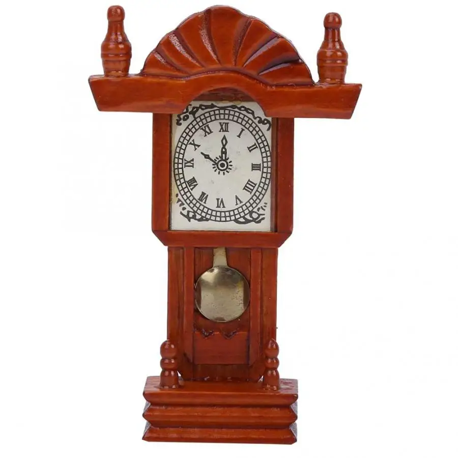 Dollhouse Accessories Vintage Wooden Miniature Wall Clock Pendulum Clock for 1/12 Dollhouse Decoration Accessory
Dollhouse Accessories Vintage Wooden Miniature Wall Clock Pendulum Clock for 1/12 Dollhouse Decoration Accessory