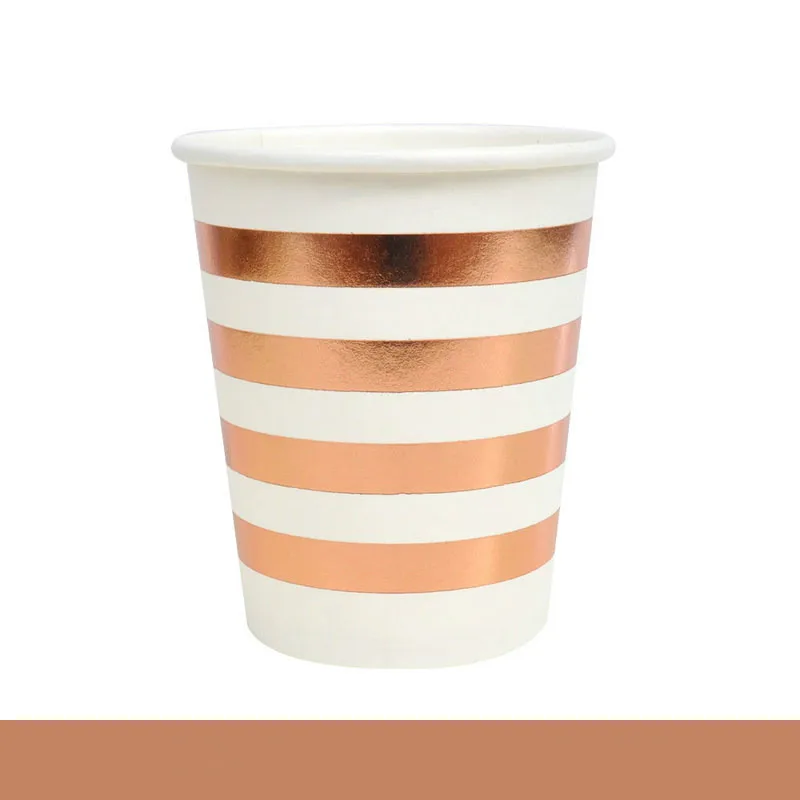 8pcs/pack Rose Gold Party Disposable Striped Paper Cups Party Straw Party Tableware for Wedding Decor Birthday Party Supplies
8pcs/pack Rose Gold Party Disposable Striped Paper Cups Party Straw Party Tableware for Wedding Decor Birthday Party Supplies