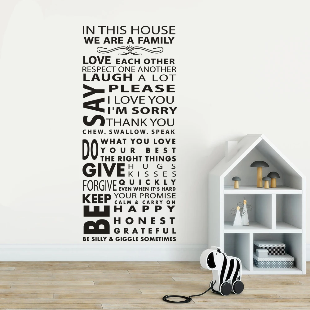 In This House Family Quote Wall Sticker Home Family Rules Vinyl Wall Decal Love Each Other Quote Wall Poster Home Decor AZ262
In This House Family Quote Wall Sticker Home Family Rules Vinyl Wall Decal Love Each Other Quote Wall Poster Home Decor AZ262