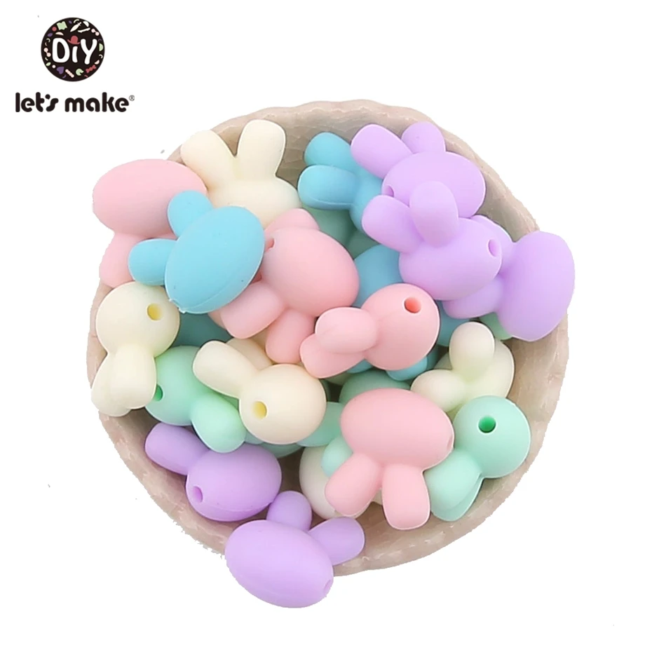 Let'S Make Silicone Teether Mini Rabbit Food Grade Teething Beads Diy Pacifier Chain Accessories Chew Bead Teethers For Infant
Let'S Make Silicone Teether Mini Rabbit Food Grade Teething Beads Diy Pacifier Chain Accessories Chew Bead Teethers For Infant