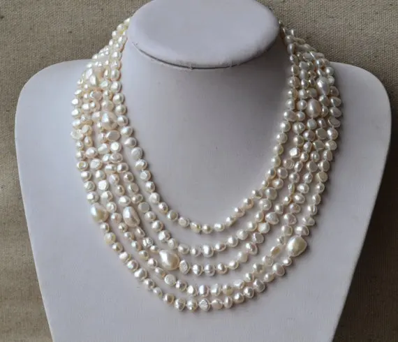

Charming Real Pearl Jewelry,100inches Long Pearl Necklace 6-12mm White Color Freshwater Pearl Necklace,Perfect Lady's Jewelry