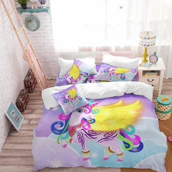 Kids Princess Bedding 3D Flying Unicorn Duvet Cover Set Colorful Cartoon Bedding Cover Twin Full Queen King Size Bedclothes 3Pcs
Kids Princess Bedding 3D Flying Unicorn Duvet Cover Set Colorful Cartoon Bedding Cover Twin Full Queen King Size Bedclothes 3Pcs