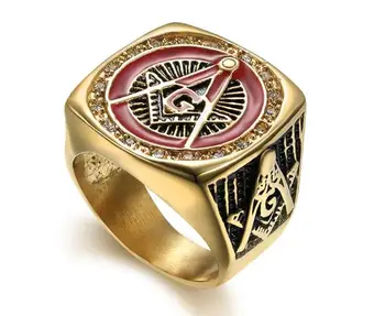 High Quality Stainless Steel A G Freemason Ring New Designed Red Enamel Masonic Rings Free Mason Men's Jewelry Gift 10pcs/lot
High Quality Stainless Steel A G Freemason Ring New Designed Red Enamel Masonic Rings Free Mason Men's Jewelry Gift 10pcs/lot