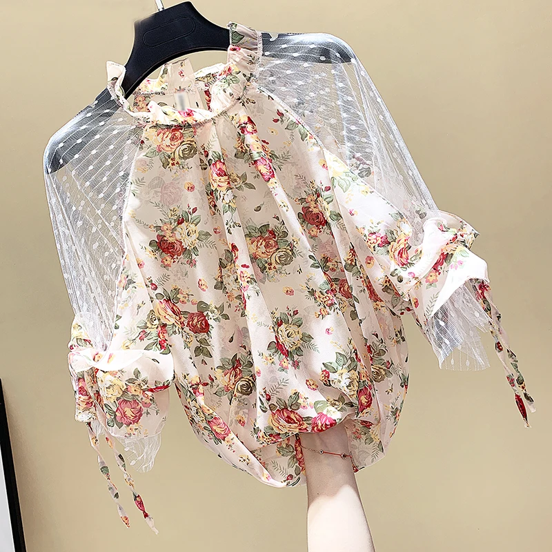 Super Fairy All-match Women Shirts New Spring Summer Elegant Floral Printing Chiffon Top Gauze Half Sleeve Female Blouses
Super Fairy All-match Women Shirts New Spring Summer Elegant Floral Printing Chiffon Top Gauze Half Sleeve Female Blouses