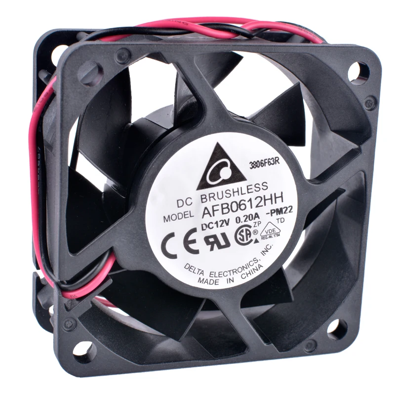 DELTA AFB0612HH 6cm 60mm fan 6025 12V 0.20A Double ball bearing 2-wire power cooling fan
DELTA AFB0612HH 6cm 60mm fan 6025 12V 0.20A Double ball bearing 2-wire power cooling fan