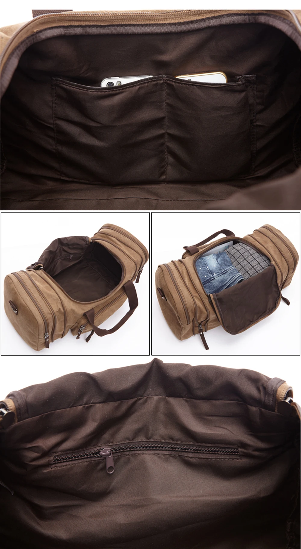 pocket for mobile phone of a duffle