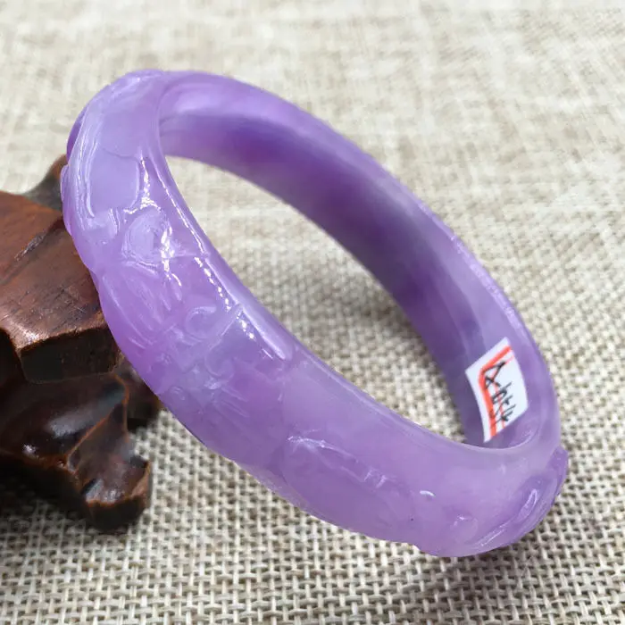 57mm Vintage China Hand-carved Lavender Purple Jadeite Jade Bracelet Bangle 1054
57mm Vintage China Hand-carved Lavender Purple Jadeite Jade Bracelet Bangle 1054
