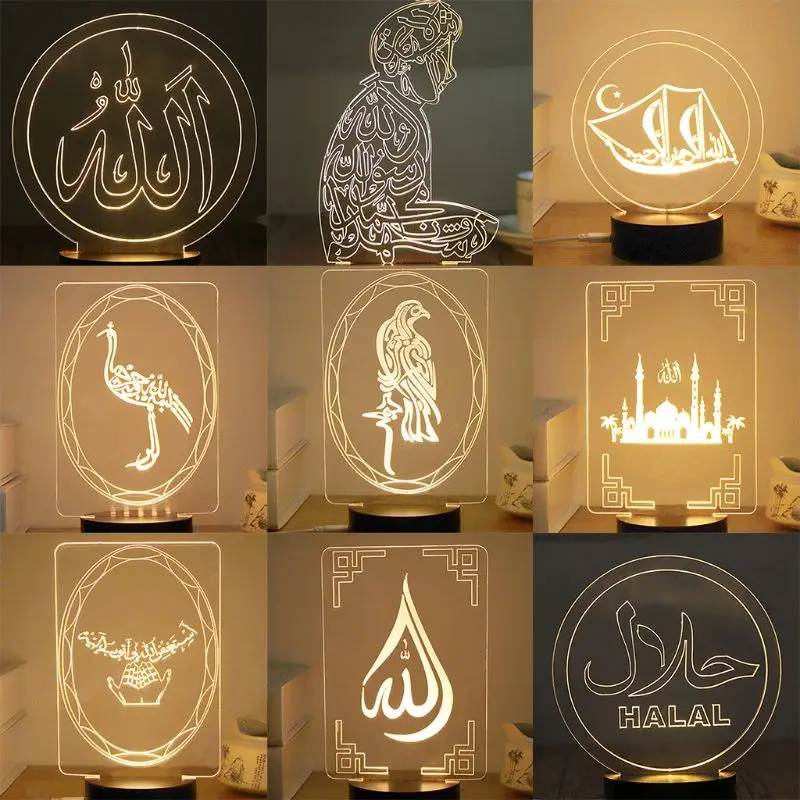 USB Powered Creative 3D EID Mubarak LED Night Light Table Lamp For Eid Ramadan Mubarak Party Decoration
USB Powered Creative 3D EID Mubarak LED Night Light Table Lamp For Eid Ramadan Mubarak Party Decoration