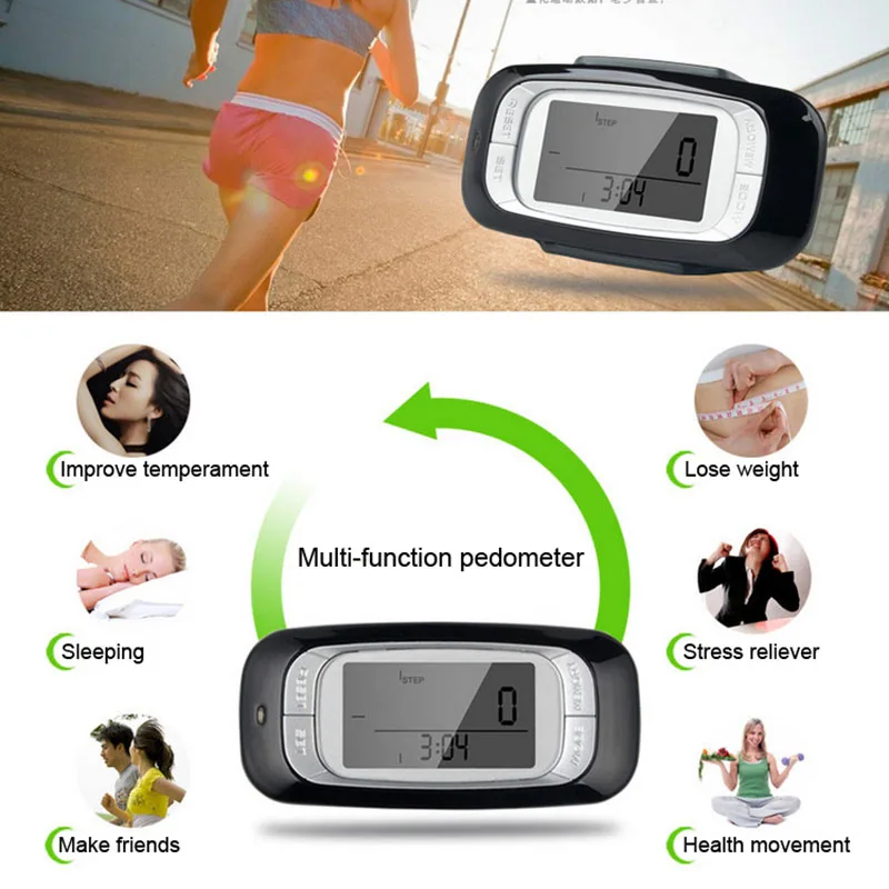 New Hot Pedometer 3D LCD Display Sensor Running Multifunction Digital With 7 Day Memory Steps
New Hot Pedometer 3D LCD Display Sensor Running Multifunction Digital With 7 Day Memory Steps
