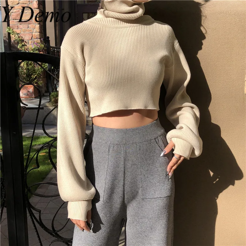 Women's Warm Knitting Sweater Lantern Sleeve Short Turtleneck Solid Color Sweaters
Women's Warm Knitting Sweater Lantern Sleeve Short Turtleneck Solid Color Sweaters